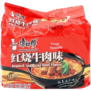 Kang Shi Fu Braised Beef Flavor Instant Soup Noodle （6  in a case) Exp: 01/2025