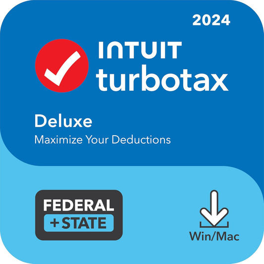 TurboTax Deluxe 2024 Tax Software, Federal & State Tax Return [PC/MAC Download]